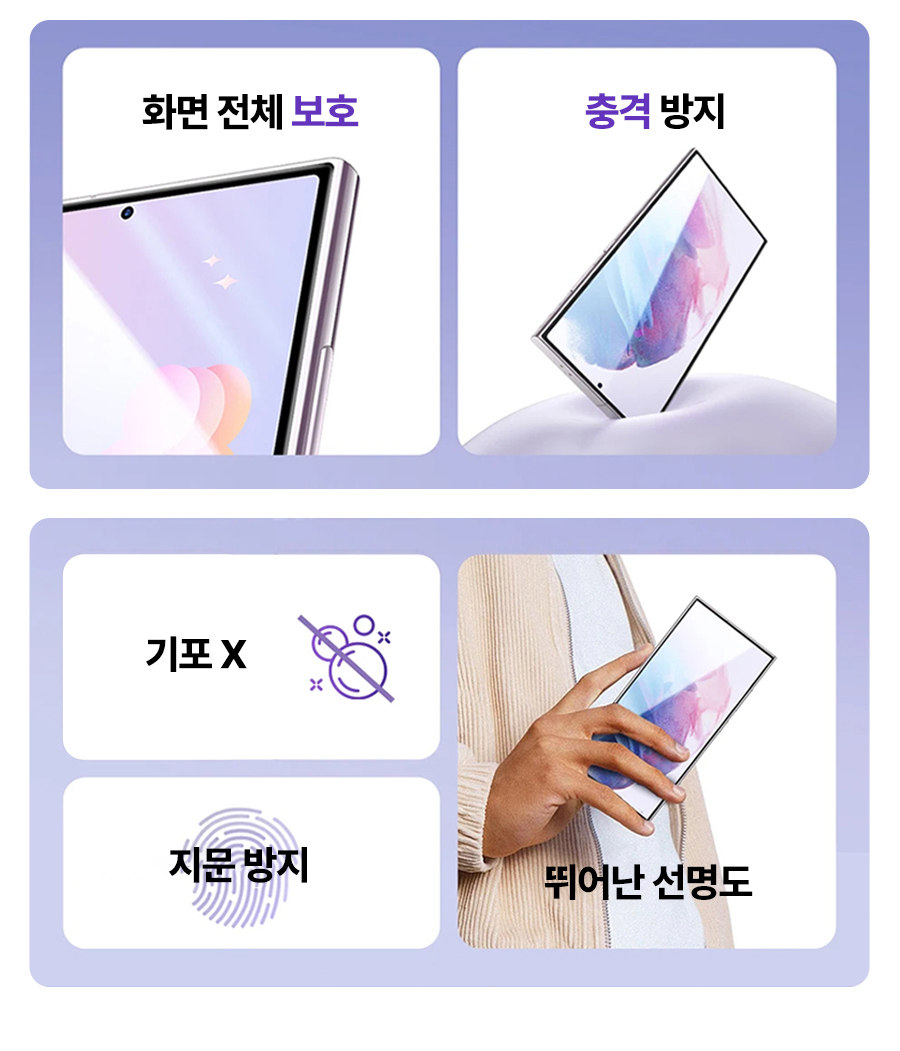 유그린 HD액정보호필름 갤럭시 S24(2팩) 상세 이미지 3