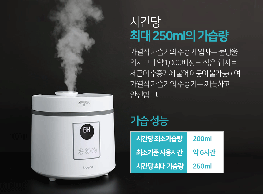브에노 밥통식 대용량 스팀 가열식 가습기 1.8L BN-HD600 상세 이미지 15