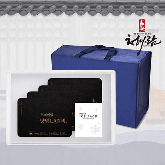 [청아람]미국산 프리미엄 숙성양념 LA갈비 2kg/500g*4팩/냉동