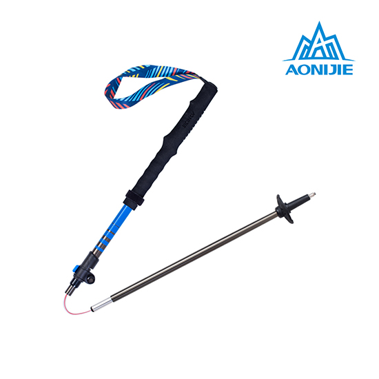 [오니지] 등산 스틱 장비 접이식 초경량 트레킹폴 V 2개 1세트 5단 AONIJIE / 블루