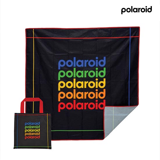 [폴라로이드] 로지 캠핑 피크닉매트 방수 휴대용 돗자리 블랙