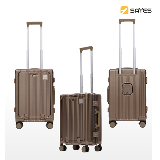 [신일전자 SAYES] 페르모 알루미늄 프레임 캐리어 20인치 기내용 앞문 오픈형 티타늄골드