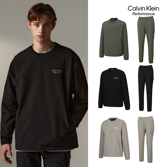 [캘빈클라인 퍼포먼스] 우븐 트레이닝 상하세트(티셔츠+팬츠)